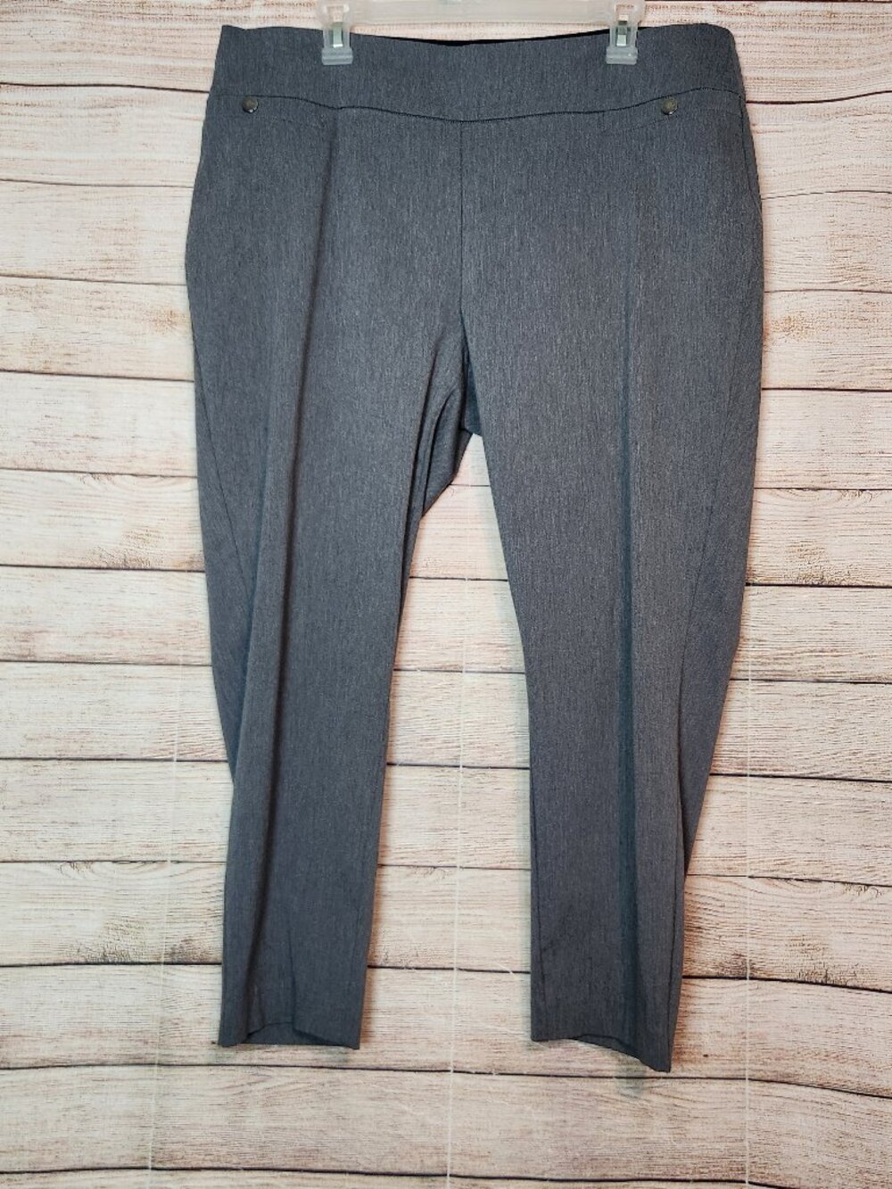 Maurices Dress Pants Women’s 18W Cropped Gray Pull On Stretch Career Work